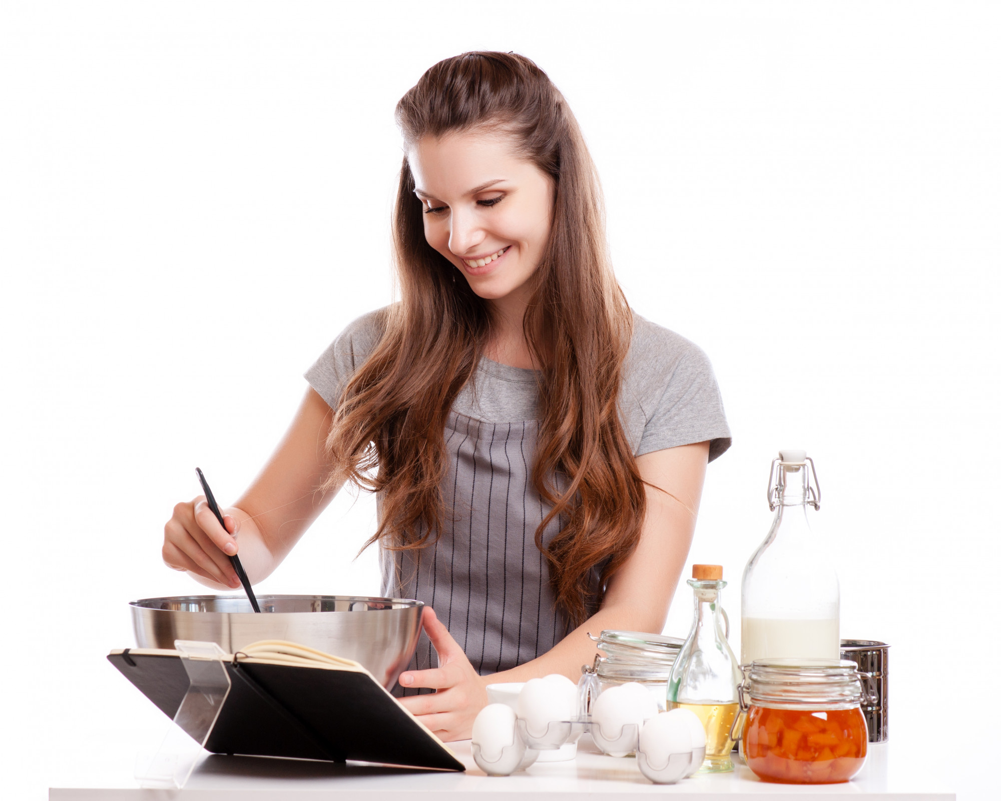 Student cooking in home kitchen